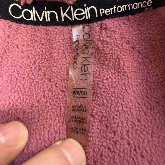 Calvin Klein Performance Size S/P Fleece Quarter Zip Cropped Jacket Sweatshirt - Picture 4 of 8